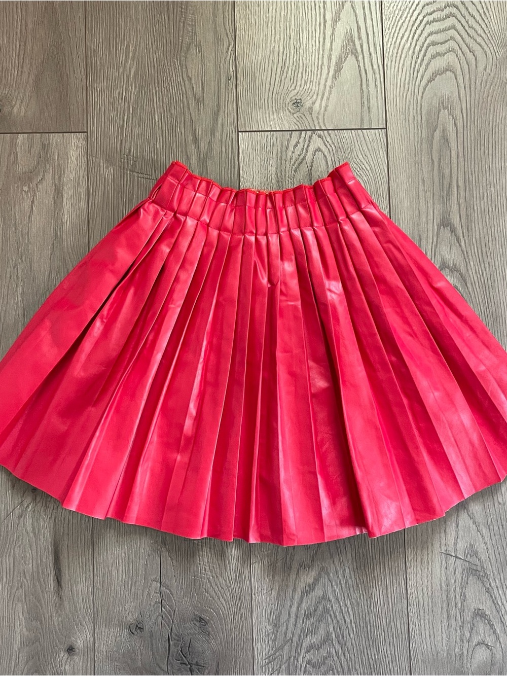 Lola + The Boys Girls Size 12 Red Pleated Vegan Leather Mini Skirt